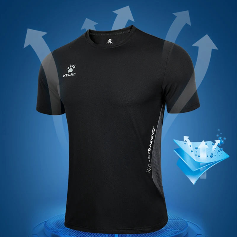 KELME Men's T-shirt Running Sports Shirt Short Sleeve Trainning Exercise Gym Quick Dry Sportswear Breathable T-Shirt 8151TX1003