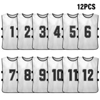 6/12 PCS Adults Soccer Pinnies Quick Drying Football Team Jerseys Sports Soccer Team Training Numbered Bibs Practice Sports Vest