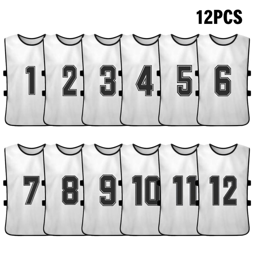 6/12 PCS Adults Soccer Pinnies Quick Drying Football Team Jerseys Sports Soccer Team Training Numbered Bibs Practice Sports Vest