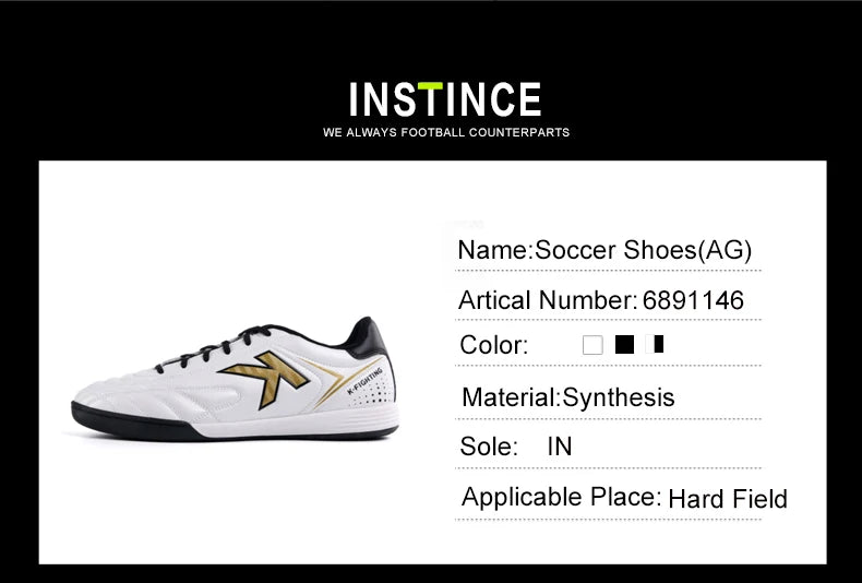 KELME Football Boots Men Soccer Shoes Original Indoor Football White Sneakers Shoes Cleats Football Futsal Boot Male 6891146