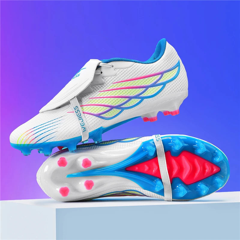 Unisex Football Shoes Lightweight Breathable Comfortable Soccer Shoes Long Stud Low Top