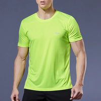 High Quality Polyester Men Running T Shirt Quick Dry Fitness Shirt Training Exercise Clothes Gym Sport Shirt Tops Lightweight