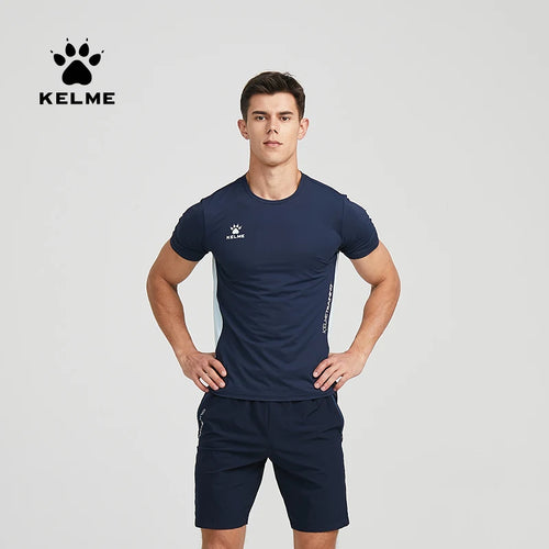 KELME Men's T-shirt Running Sports Shirt Short Sleeve Trainning Exercise Gym Quick Dry Sportswear Breathable T-Shirt 8151TX1003