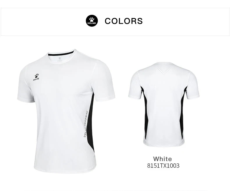 KELME Men's T-shirt Running Sports Shirt Short Sleeve Trainning Exercise Gym Quick Dry Sportswear Breathable T-Shirt 8151TX1003