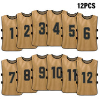 6/12 PCS Adults Soccer Pinnies Quick Drying Football Team Jerseys Sports Soccer Team Training Numbered Bibs Practice Sports Vest