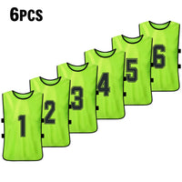 6/12 PCS Adults Soccer Pinnies Quick Drying Football Team Jerseys Sports Soccer Team Training Numbered Bibs Practice Sports Vest