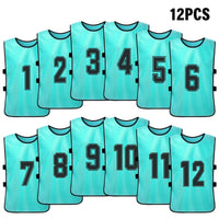 6/12 PCS Adults Soccer Pinnies Quick Drying Football Team Jerseys Sports Soccer Team Training Numbered Bibs Practice Sports Vest