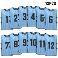 6/12 PCS Adults Soccer Pinnies Quick Drying Football Team Jerseys Sports Soccer Team Training Numbered Bibs Practice Sports Vest