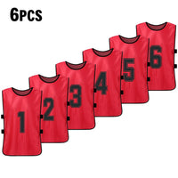 6/12 PCS Adults Soccer Pinnies Quick Drying Football Team Jerseys Sports Soccer Team Training Numbered Bibs Practice Sports Vest