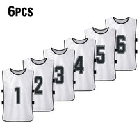 6/12 PCS Adults Soccer Pinnies Quick Drying Football Team Jerseys Sports Soccer Team Training Numbered Bibs Practice Sports Vest