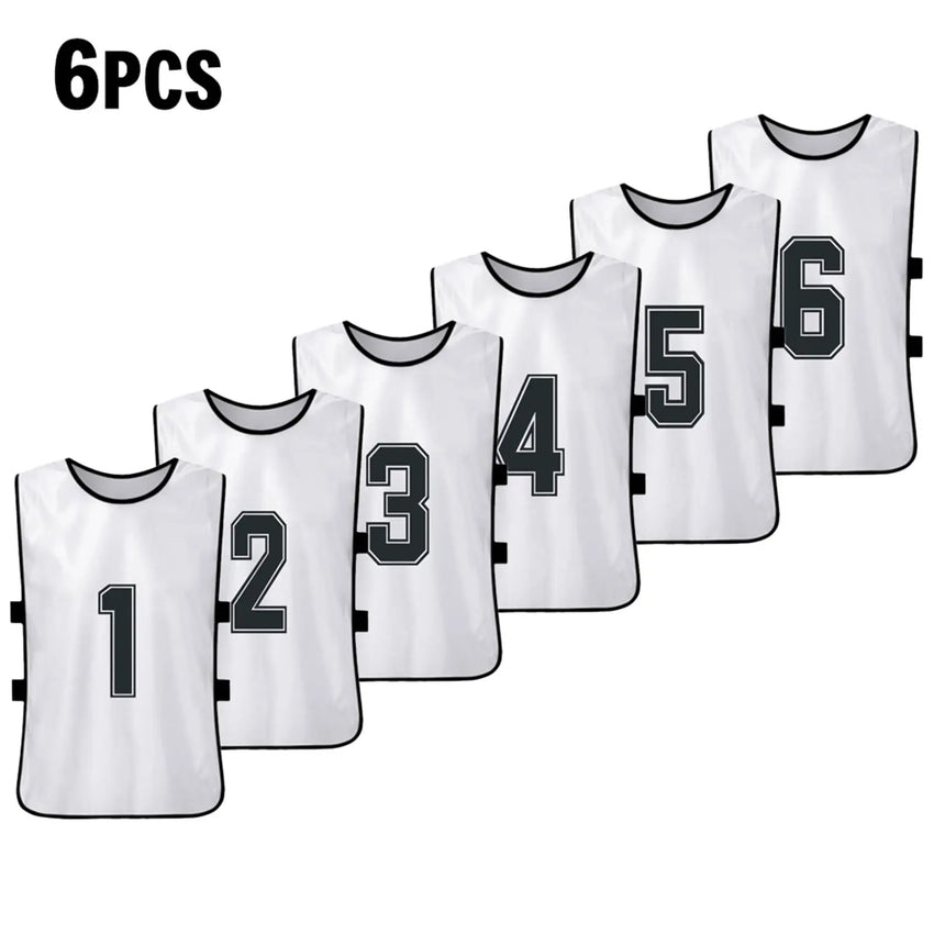 6/12 PCS Adults Soccer Pinnies Quick Drying Football Team Jerseys Sports Soccer Team Training Numbered Bibs Practice Sports Vest