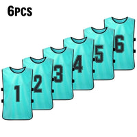 6/12 PCS Adults Soccer Pinnies Quick Drying Football Team Jerseys Sports Soccer Team Training Numbered Bibs Practice Sports Vest