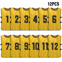 6/12 PCS Adults Soccer Pinnies Quick Drying Football Team Jerseys Sports Soccer Team Training Numbered Bibs Practice Sports Vest