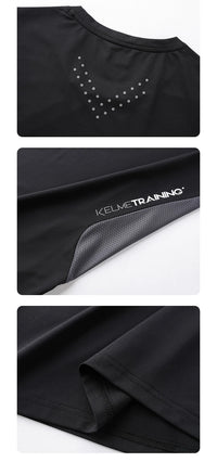 KELME Men's T-shirt Running Sports Shirt Short Sleeve Trainning Exercise Gym Quick Dry Sportswear Breathable T-Shirt 8151TX1003