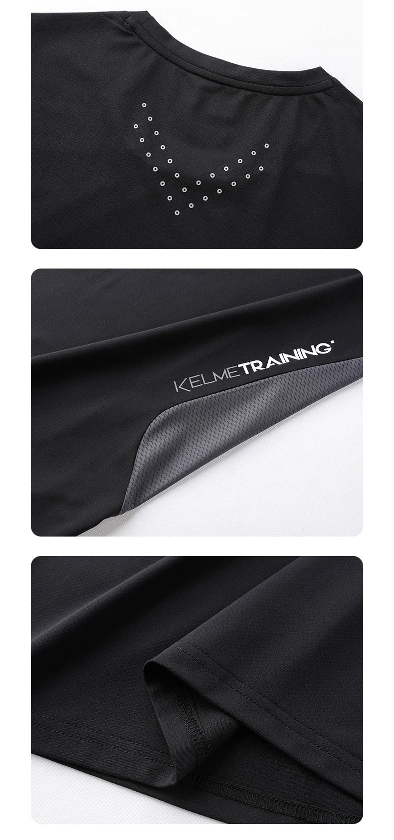 KELME Men's T-shirt Running Sports Shirt Short Sleeve Trainning Exercise Gym Quick Dry Sportswear Breathable T-Shirt 8151TX1003