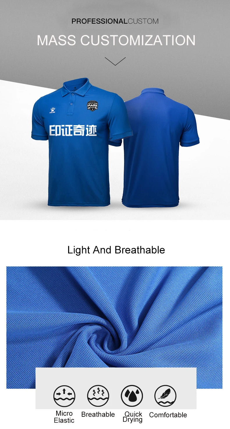 KELME Men's Training Polo T-Shirt  Summer Running  Shirts Casual Short Sleeve Tops High Quantity Polo For Men 3891064