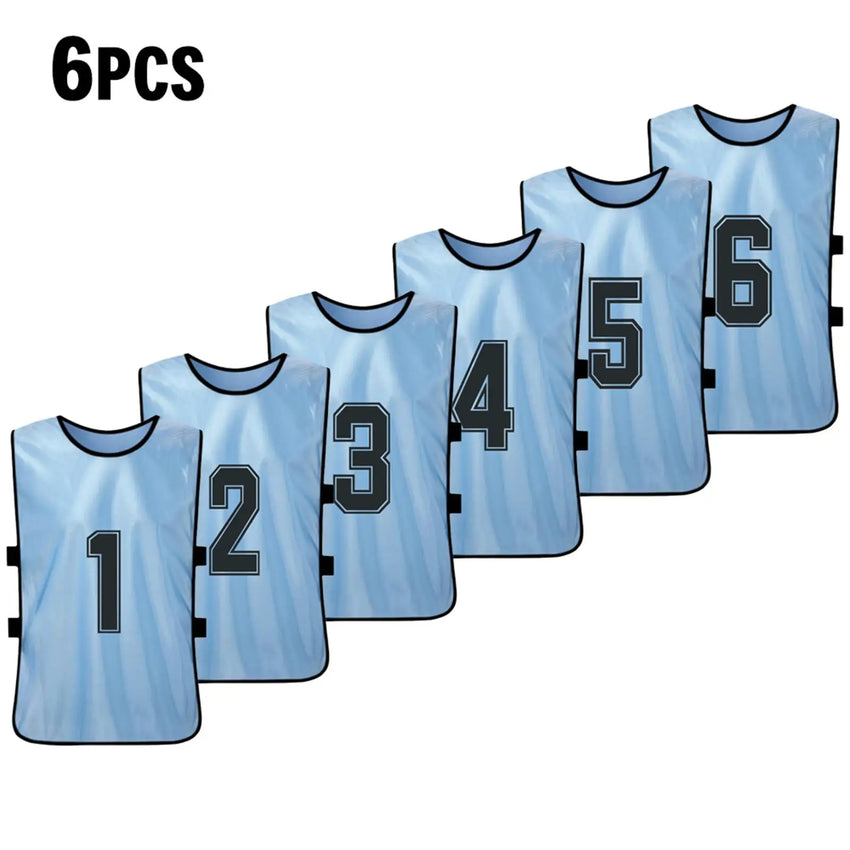 6/12 PCS Adults Soccer Pinnies Quick Drying Football Team Jerseys Sports Soccer Team Training Numbered Bibs Practice Sports Vest
