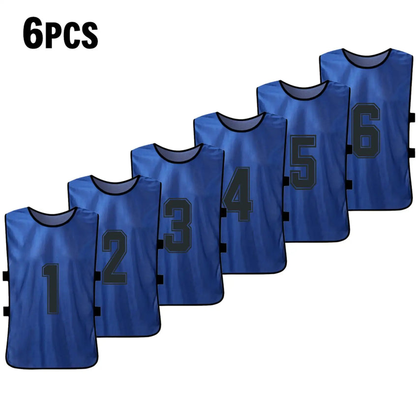 6/12 PCS Adults Soccer Pinnies Quick Drying Football Team Jerseys Sports Soccer Team Training Numbered Bibs Practice Sports Vest