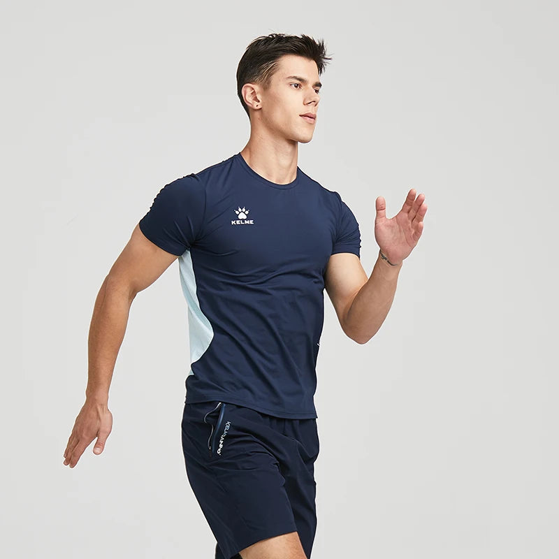 KELME Men's T-shirt Running Sports Shirt Short Sleeve Trainning Exercise Gym Quick Dry Sportswear Breathable T-Shirt 8151TX1003