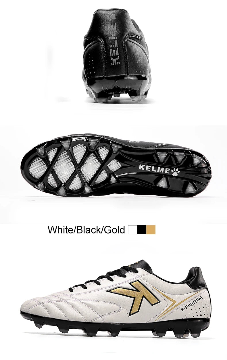 KELME Football Shoes AG Cleats Men Adult Game Training AG Rubber Boots High Cleats Sneakers Professional 6871001
