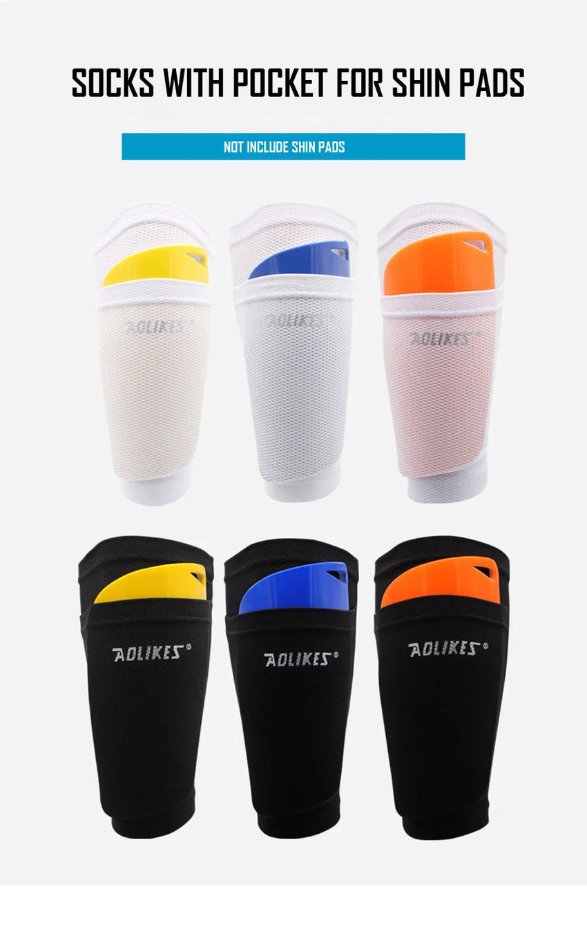 Authentic Soccer Shin Guard Pad Sleeve (w/ Pocket)