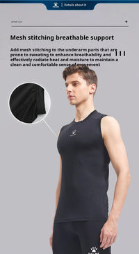 Kelme Sleeveless Fitness T-shirt For Men's Summer High Elastic Breathable Tight Clothing Training Sports Tank Top Running Vest