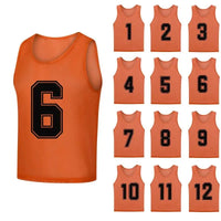12 PCS Men's Football Pinnies Quick Drying Soccer Jerseys Youth with Numbers Basketball Team Practice Sports Training Vest