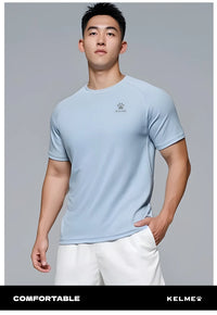 Kelme Men's Sports T-shirt Ice Silk Football Quick-drying Short-sleeved Fitness Outdoor Running Training Breathable Top