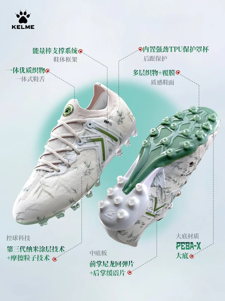 Kelme Mg Top Football Shoes Men's Short Nails Natural Artificial Grass Professional Competition Training Football Shoes