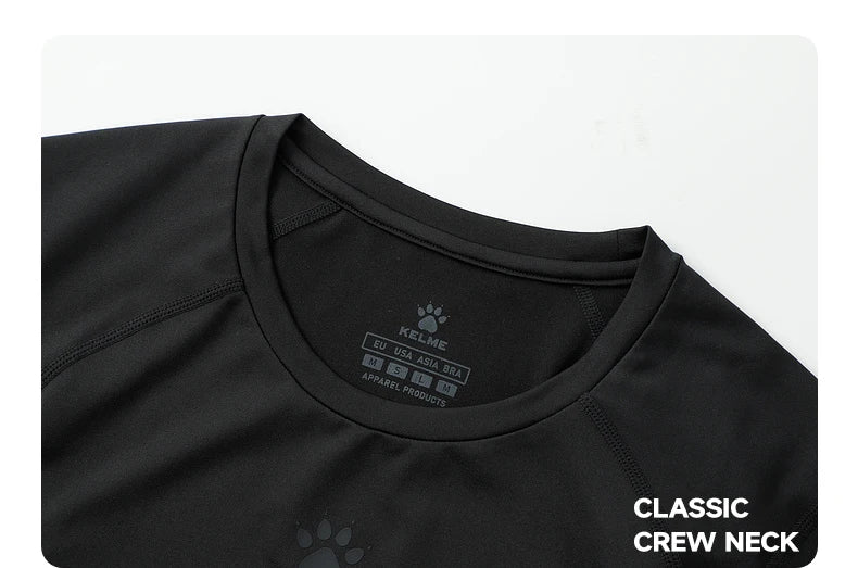 KELME Mens Running Shirts Workout Tops Men Sport Fitness Shirts Gym Tops Men Crew Neck Breathable T-Shirt