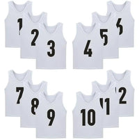 12 PCS Men's Football Pinnies Quick Drying Soccer Jerseys Youth with Numbers Basketball Team Practice Sports Training Vest