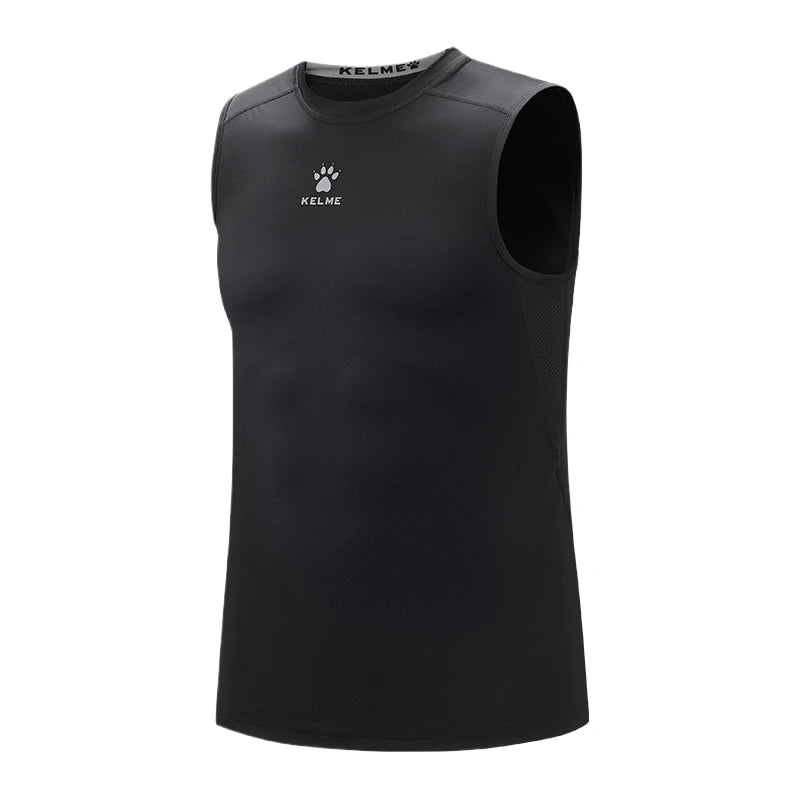 Kelme Sleeveless Fitness T-shirt For Men's Summer High Elastic Breathable Tight Clothing Training Sports Tank Top Running Vest