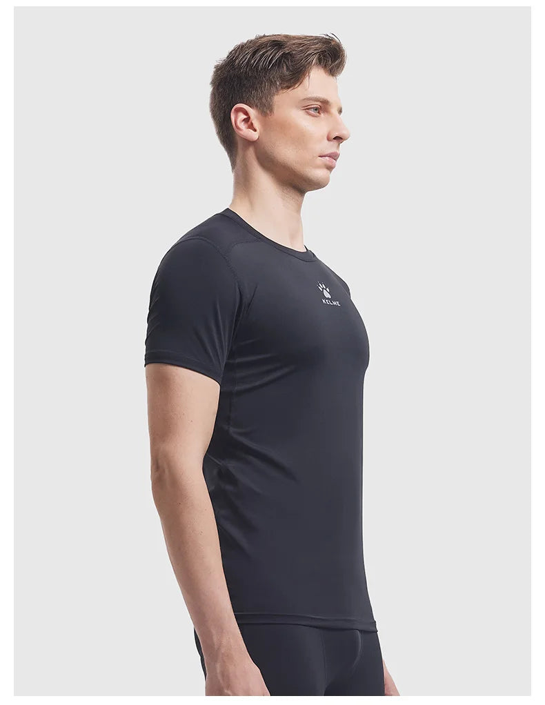 Kelme Sports T-shirt Men's Summer Short Sleeved Quick Drying Breathable Running Football Elastic Tight Fitness Suit