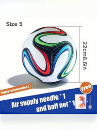 Brazuca-Style Match & Training Soccer Ball (Size 5 only) Authentic PU Quality Leather