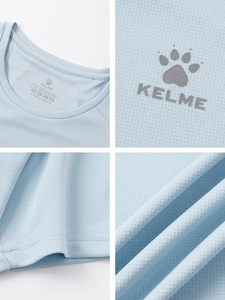 Kelme Men's Sports T-shirt Ice Silk Football Quick-drying Short-sleeved Fitness Outdoor Running Training Breathable Top