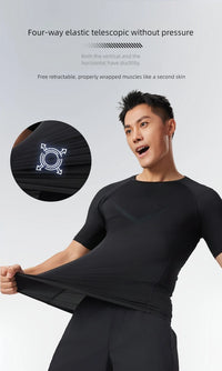 KELME Mens Running Shirts Workout Tops Men Sport Fitness Shirts Gym Tops Men Crew Neck Breathable T-Shirt