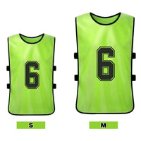 12PCS Adults Youth Soccer Pinnies 2 Colors Quick Drying Football Team Jerseys Sports Scrimmage Soccer Team Training Number Vest