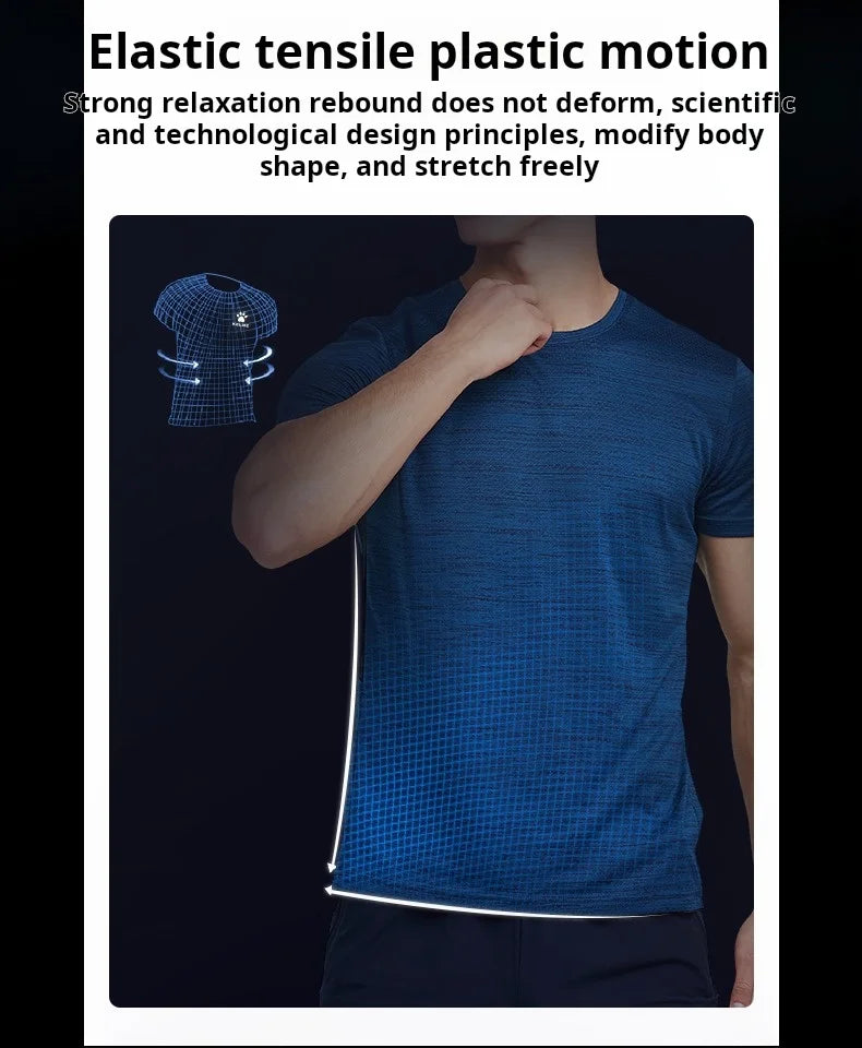 Kelme Running T-shirt For Men's Summer Quick Drying Fitness Breathable Short Sleeve Thin Football Training Sports Top