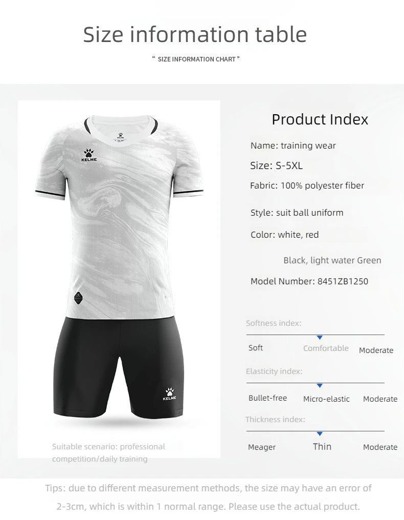 KELME football jersey tops training short-sleeved adult game team uniforms official flagship store jersey set