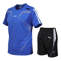 Summer Popular Men's Mesh T-shirt + Shorts Suit Sports Print Casual Fashion Short-sleeved T-shirt Suit Men's Jogging Suit M-4XL