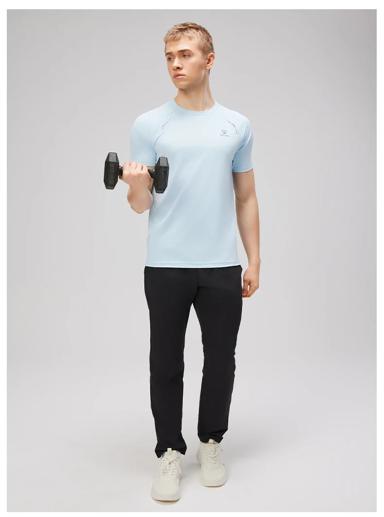 Kelme Men's Sports Tops Quick-drying Fitness Clothes Outdoor Running Breathable Short-sleeved Basketball T-shirt
