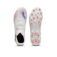 Puma Future 8 MG Unisex Low-Top Soccer Cleats – Premium Streetwear-Inspired,Versatile,Comfortable & Durable, White/Red 108590-01