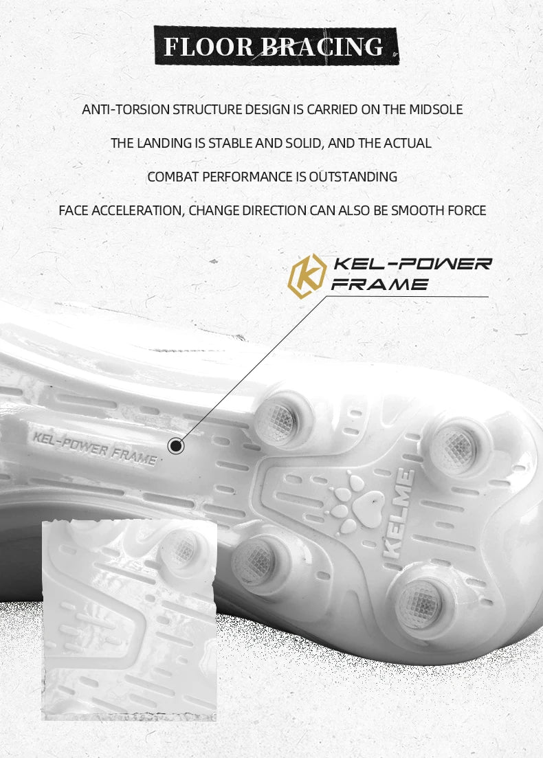 KELME FG Man Soccer Shoes Holy Grail Artificial Grass Anti-Slippery Kangaroo Skin Football Boots Sports Game Training shoes