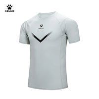 KELME Mens Running Shirts Workout Tops Men Sport Fitness Shirts Gym Tops Men Crew Neck Breathable T-Shirt