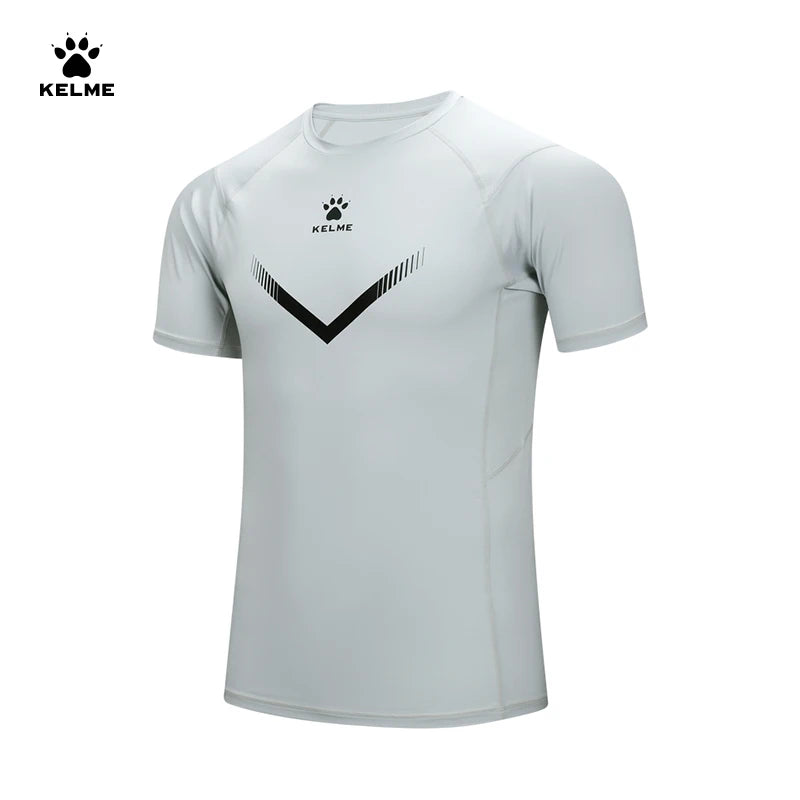 KELME Mens Running Shirts Workout Tops Men Sport Fitness Shirts Gym Tops Men Crew Neck Breathable T-Shirt