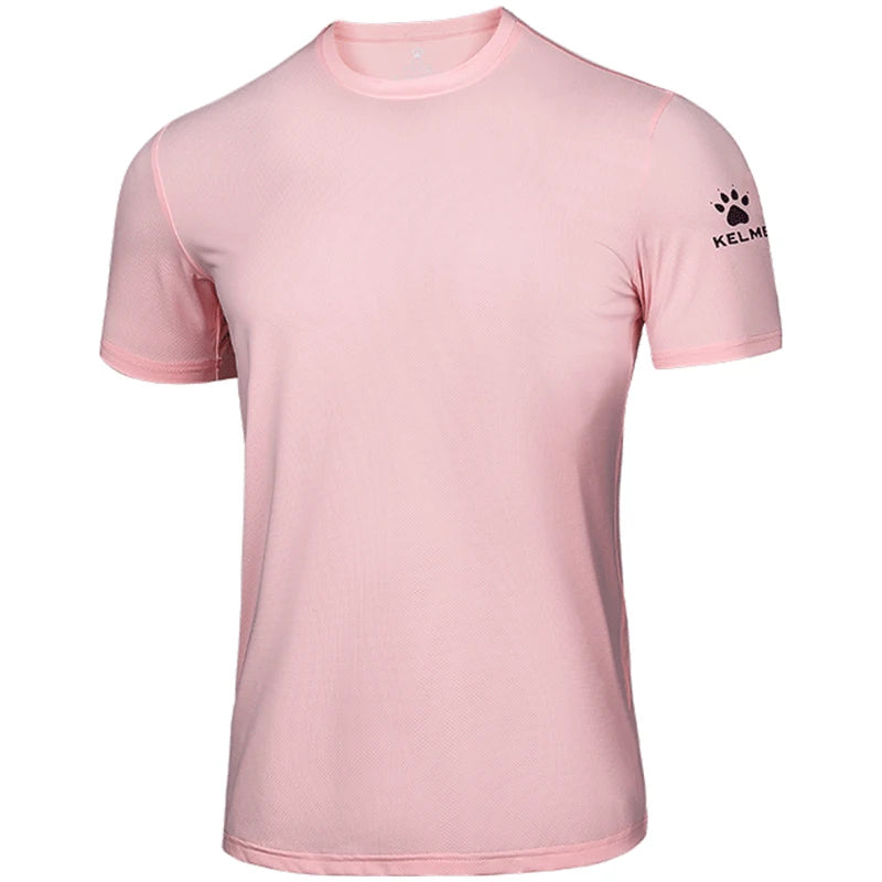 KELME Man T-shirt  Running Trainning Exercise  Sports Tights Round Neck Ice Silk Breathable Fitness Quick-Dry Shirts 8151TX1002