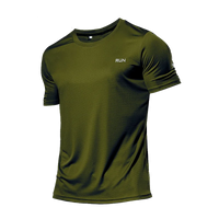 High Quality Polyester Men Running T Shirt Quick Dry Fitness Shirt Training Exercise Clothes Gym Sport Shirt Tops Lightweight