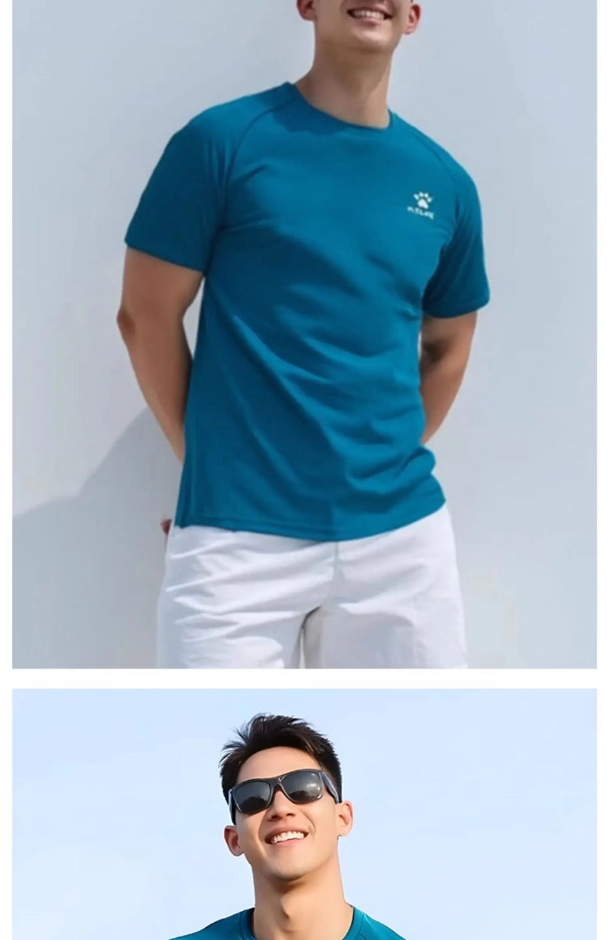 Kelme Men's Sports T-shirt Ice Silk Football Quick-drying Short-sleeved Fitness Outdoor Running Training Breathable Top