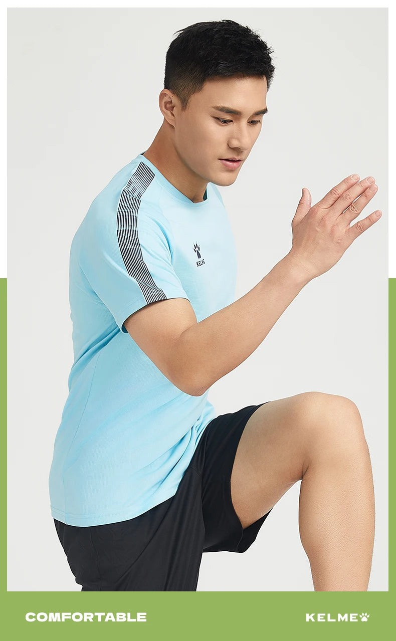 Kelme Sports T-shirt Men's Football Training Suit Short Sleeved Casual Outdoor Running Fitness Breathable Top Summer