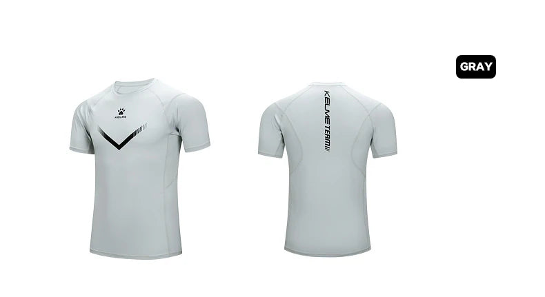 KELME Mens Running Shirts Workout Tops Men Sport Fitness Shirts Gym Tops Men Crew Neck Breathable T-Shirt